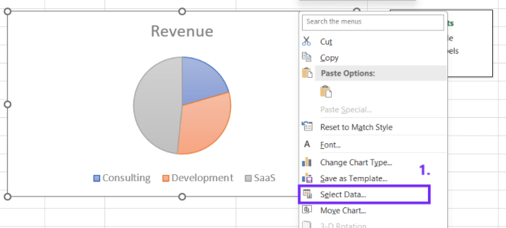 Screenshot from Excel with chart area settings