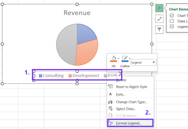 Screenshot from Excel with legend settings