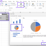 Screenshot from Excel with steps to create pie chart